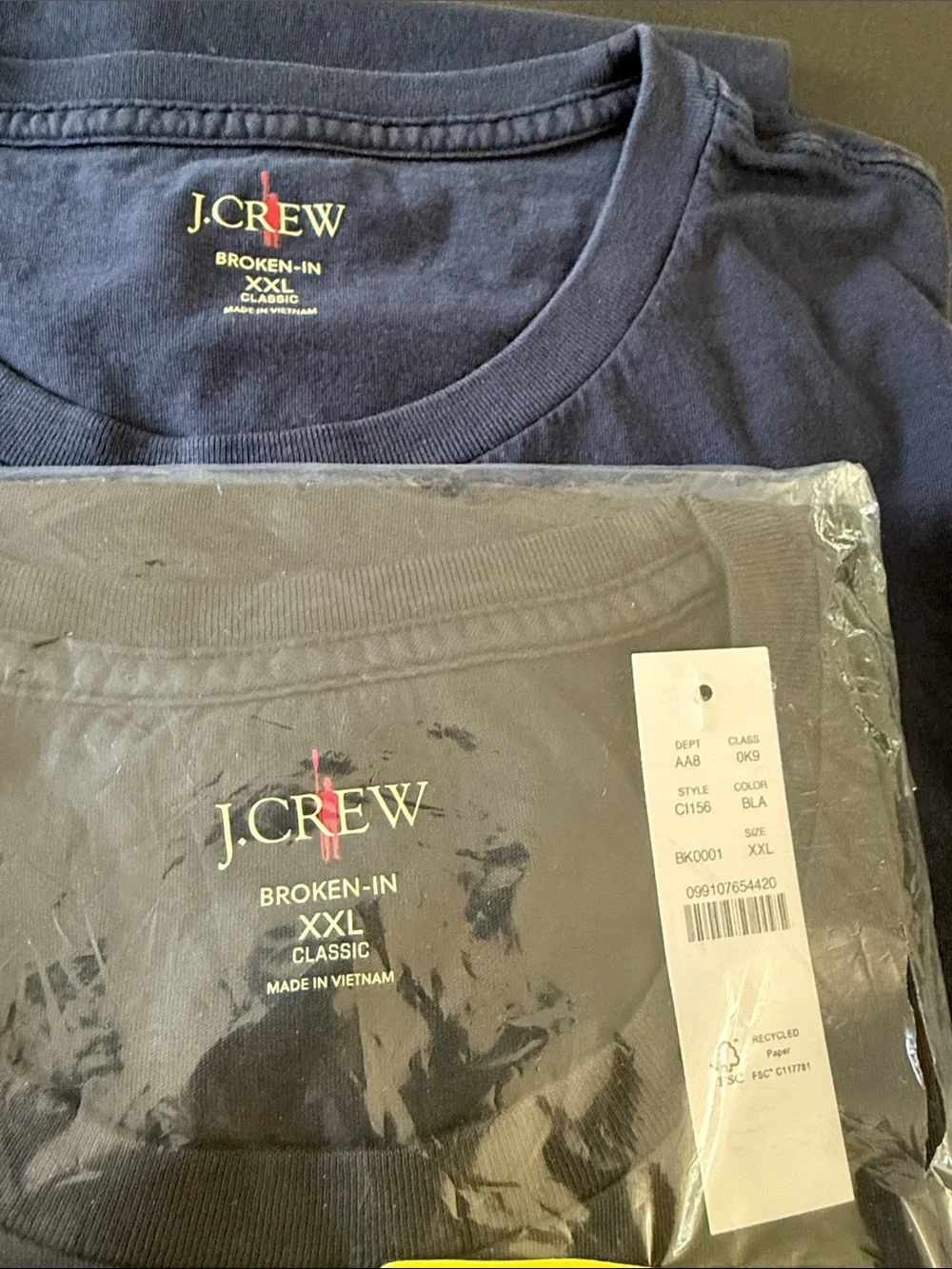 J. Crew Broken-In Short Sleeve Crewneck Tee - Dark Navy